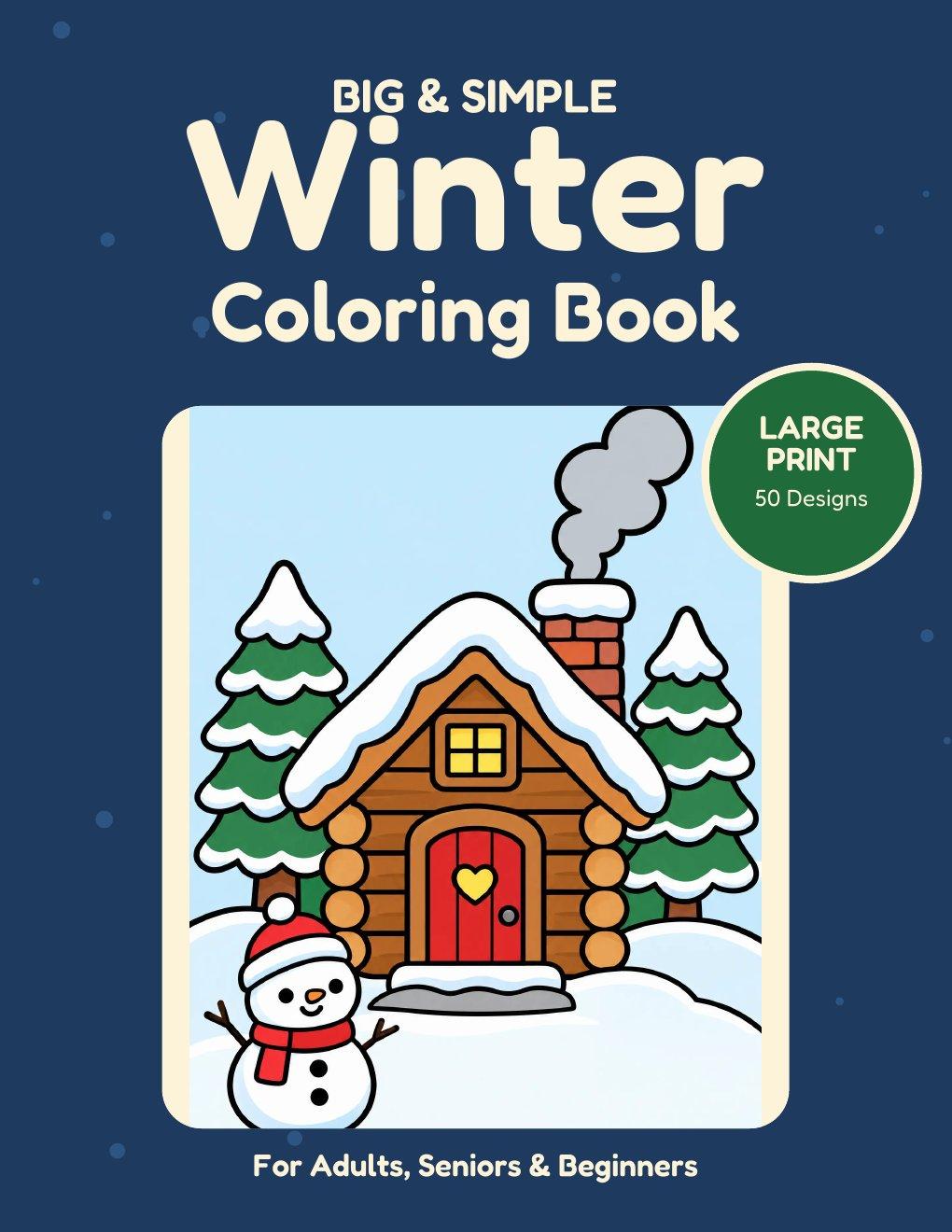 Big & Simple Winter Coloring Book cover